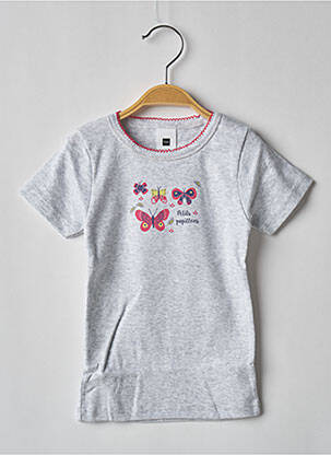 T-shirt stretch manches courtes gris TISSAÏA fille