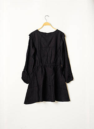 Robe mi-longue fermeture zippée au dos manches longues noir BECKARO fille