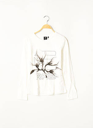 T-shirt coupe cintrée manches longues blanc G STAR fille