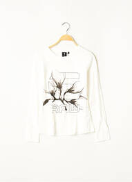 T-shirt coupe cintrée manches longues blanc G STAR fille