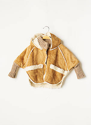 Manteau court poches a capuche beige CATIMINI fille