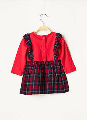 Robe mi-longue doublure manches longues rouge 3 POMMES fille