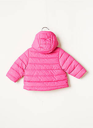 Doudoune manches longues a capuche rose 3 POMMES fille