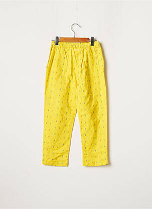 Pantalon droit coupe droite taille élastique jaune CATIMINI fille