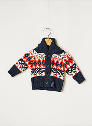 Gilet manches longues fermeture boutonnée sur le devant bleu 3 POMMES garçon