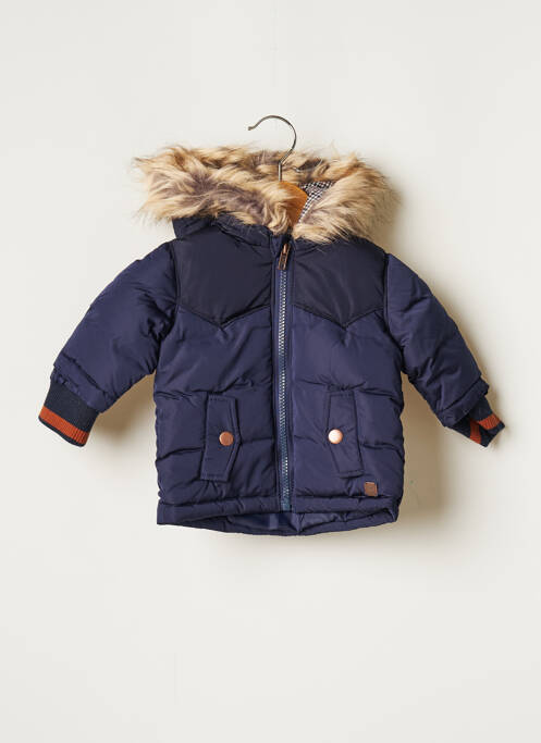 Doudoune finition intérieure fourrure synthétique a capuche bleu ABSORBA garcon