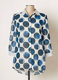 Chemisier coupe fluide manches longues bleu ARGGIDO femme