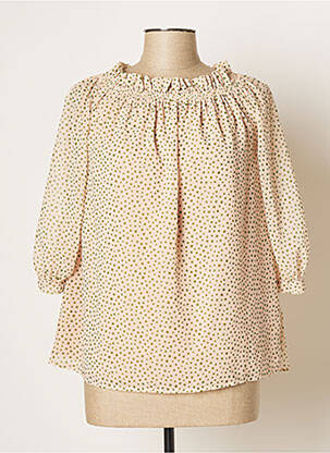 Top tissage crêpe manches longues beige ARGGIDO femme