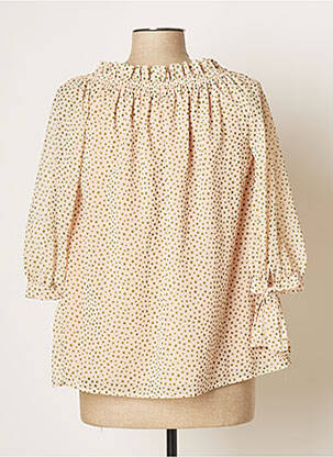 Top tissage crêpe manches longues beige ARGGIDO femme