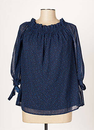 Top coupe fluide manches longues bleu ARGGIDO femme