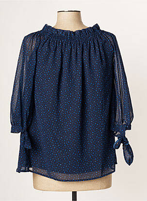 Top coupe fluide manches longues bleu ARGGIDO femme