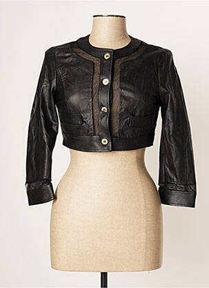 Veste simili cuir coupe cintrée noir EDAS femme