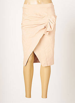 Jupe mi-longue stretch beige ARGGIDO femme