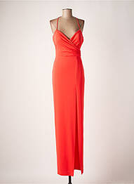Robe longue tissage crêpe fines bretelles orange CARLA RUIZ femme