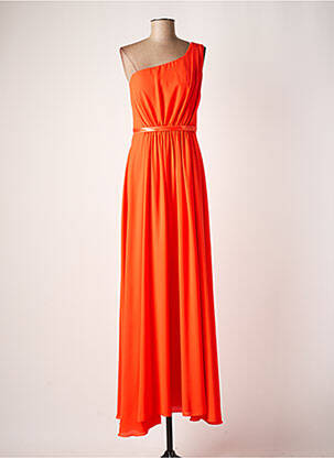 Robe longue tissage crêpe sans manche orange CARLA RUIZ femme