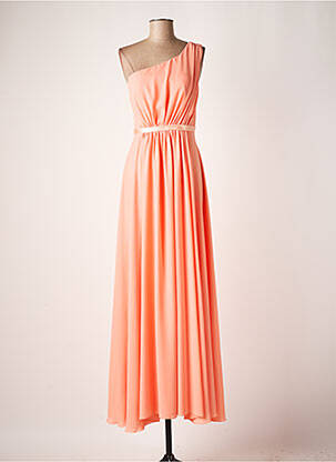 Robe longue tissage crêpe fines bretelles rose CARLA RUIZ femme