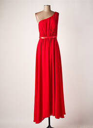 Robe longue tissage crêpe fines bretelles rouge CARLA RUIZ femme