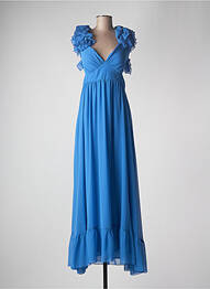 Robe longue manches courtes manches courtes bleu ARGGIDO femme