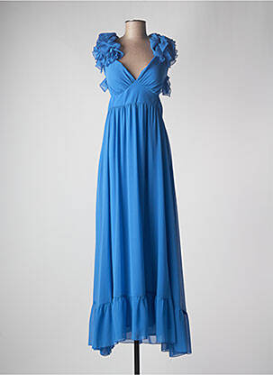 Robe longue manches courtes manches courtes bleu ARGGIDO femme