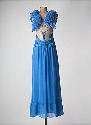 Robe longue manches courtes manches courtes bleu ARGGIDO femme