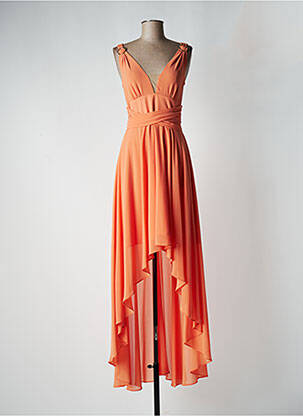 Robe longue coupe évasée sans manche orange EDAS femme