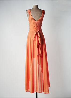 Robe longue coupe évasée sans manche orange EDAS femme