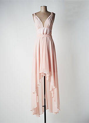Robe longue coupe évasée sans manche rose EDAS femme