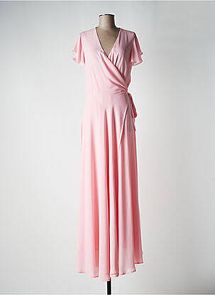 Robe longue manches courtes manches courtes rose ARGGIDO femme