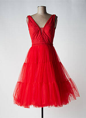 Robe mi-longue coupe fluide sans manche rouge AIRE femme