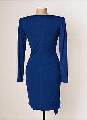 Robe mi-longue manches longues manches longues bleu CARLA RUIZ femme