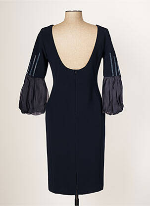 Robe mi-longue manches longues manches longues bleu CARLA RUIZ femme