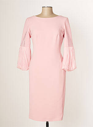 Robe mi-longue manches longues manches longues rose CARLA RUIZ femme