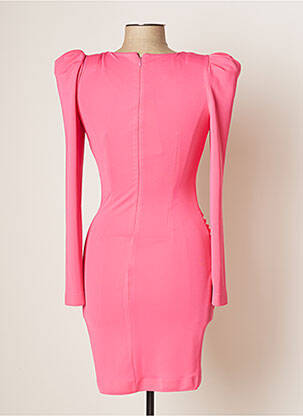 Robe mi-longue manches longues manches longues rose CARLA RUIZ femme