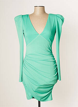 Robe mi-longue manches longues manches longues vert CARLA RUIZ femme