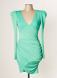 Robe mi-longue manches longues manches longues vert CARLA RUIZ femme