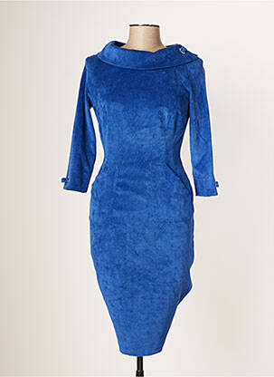 Robe mi-longue manches longues manches longues bleu ARGGIDO femme