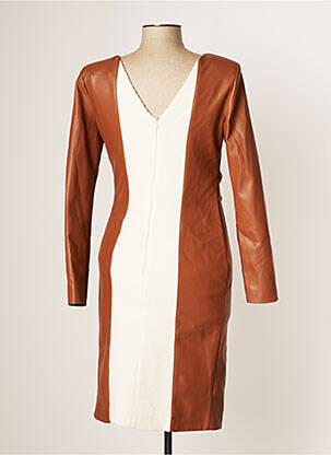 Robe mi-longue manches longues manches longues marron ARGGIDO femme