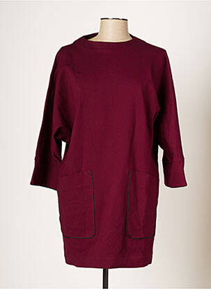 Robe mi-longue manches longues manches longues violet EDAS femme