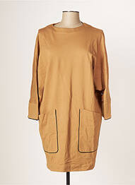 Robe mi-longue manches longues manches longues marron EDAS femme