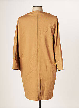 Robe mi-longue manches longues manches longues marron EDAS femme
