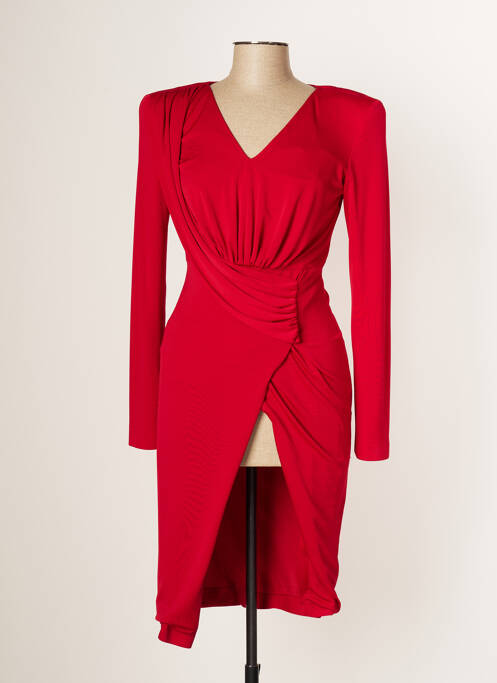 Robe mi-longue manches longues manches longues rouge CARLA RUIZ femme