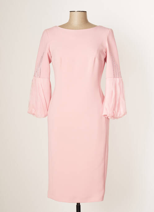 Robe mi-longue manches longues manches longues rose CARLA RUIZ femme