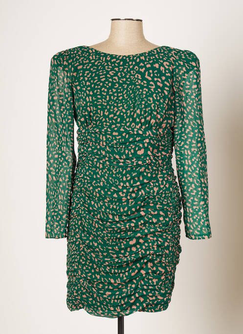 Robe mi-longue manches longues manches longues vert ARGGIDO femme