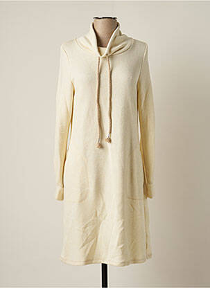 Robe pull coupe droite manches longues beige EDAS femme