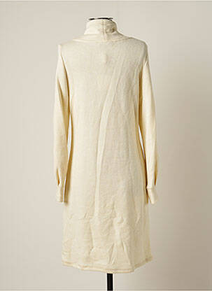 Robe pull coupe droite manches longues beige EDAS femme