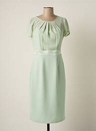 Robe mi-longue manches courtes manches courtes vert EDAS femme