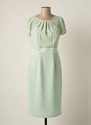 Robe mi-longue manches courtes manches courtes vert EDAS femme
