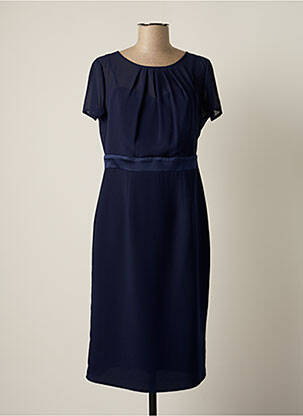 Robe mi-longue manches courtes manches courtes bleu EDAS femme