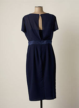 Robe mi-longue manches courtes manches courtes bleu EDAS femme