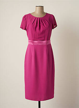 Robe mi-longue manches courtes manches courtes violet EDAS femme